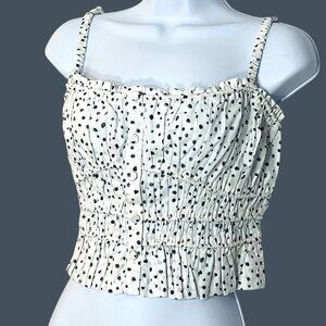NWT J Crew Smocked Crop Top Size Small Milkmaid Coquette Festival Renaissance